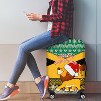 Custom Jamaica Christmas Luggage Cover Jumieka Santa Lion - Wonder Print Shop