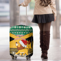 Custom Jamaica Christmas Luggage Cover Jumieka Santa Lion - Wonder Print Shop