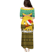 Custom Jamaica Christmas Puletasi Jumieka Santa Lion - Wonder Print Shop
