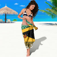 Custom Jamaica Christmas Sarong Jumieka Santa Lion - Wonder Print Shop