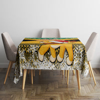 Custom Jamaica Christmas Tablecloth Jumieka Santa Lion - Wonder Print Shop