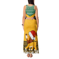 Custom Jamaica Christmas Tank Maxi Dress Jumieka Santa Lion - Wonder Print Shop