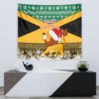 Custom Jamaica Christmas Tapestry Jumieka Santa Lion - Wonder Print Shop