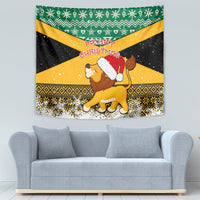 Custom Jamaica Christmas Tapestry Jumieka Santa Lion - Wonder Print Shop