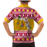 Florida Christmas Family Matching Mermaid Dress and Hawaiian Shirt Santa Claus Florida Map With Orange - Wonder Print Shop