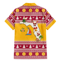 Florida Christmas Family Matching Mermaid Dress and Hawaiian Shirt Santa Claus Florida Map With Orange - Wonder Print Shop