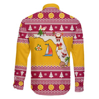 Florida Christmas Family Matching Mermaid Dress and Hawaiian Shirt Santa Claus Florida Map With Orange - Wonder Print Shop