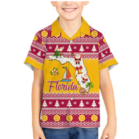 Florida Christmas Family Matching Mermaid Dress and Hawaiian Shirt Santa Claus Florida Map With Orange - Wonder Print Shop