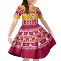 Florida Christmas Family Matching Off Shoulder Long Sleeve Dress and Hawaiian Shirt Santa Claus Florida Map With Orange - Wonder Print Shop