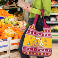 Florida Christmas Grocery Bag Santa Claus Florida Map With Orange