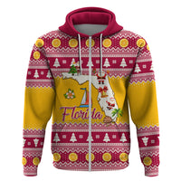 Florida Christmas Hoodie Santa Claus Florida Map With Orange - Wonder Print Shop