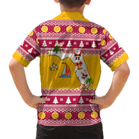 Florida Christmas Kid Hawaiian Shirt Santa Claus Florida Map With Orange - Wonder Print Shop