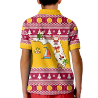 Florida Christmas Kid Polo Shirt Santa Claus Florida Map With Orange - Wonder Print Shop