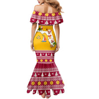 Florida Christmas Mermaid Dress Santa Claus Florida Map With Orange - Wonder Print Shop