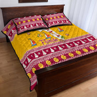 Florida Christmas Quilt Bed Set Santa Claus Florida Map With Orange - Wonder Print Shop