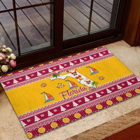 Florida Christmas Rubber Doormat Santa Claus Florida Map With Orange - Wonder Print Shop