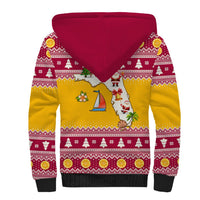 Florida Christmas Sherpa Hoodie Santa Claus Florida Map With Orange - Wonder Print Shop