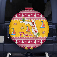Florida Christmas Spare Tire Cover Santa Claus Florida Map With Orange - Wonder Print Shop
