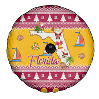 Florida Christmas Spare Tire Cover Santa Claus Florida Map With Orange - Wonder Print Shop