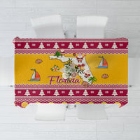 Florida Christmas Tablecloth Santa Claus Florida Map With Orange - Wonder Print Shop