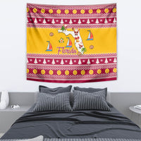 Florida Christmas Tapestry Santa Claus Florida Map With Orange - Wonder Print Shop