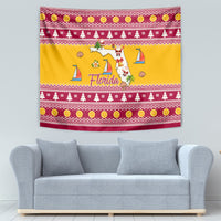 Florida Christmas Tapestry Santa Claus Florida Map With Orange - Wonder Print Shop