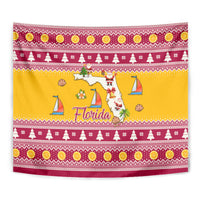 Florida Christmas Tapestry Santa Claus Florida Map With Orange - Wonder Print Shop