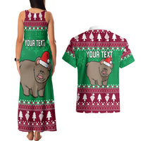 Custom California Christmas Couples Matching Tank Maxi Dress and Hawaiian Shirt Santa Grizzly Bear With Grape - Wonder Print Shop