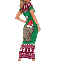 Custom California Christmas Family Matching Short Sleeve Bodycon Dress and Hawaiian Shirt Santa Grizzly Bear With Grape - Wonder Print Shop