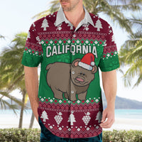 Custom California Christmas Hawaiian Shirt Santa Grizzly Bear With Grape - Wonder Print Shop
