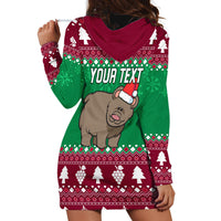 Custom California Christmas Hoodie Dress Santa Grizzly Bear With Grape - Wonder Print Shop
