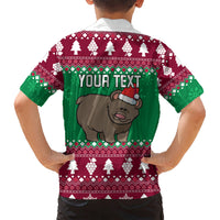 Custom California Christmas Kid Hawaiian Shirt Santa Grizzly Bear With Grape - Wonder Print Shop