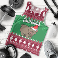 Custom California Christmas Men Tank Top Santa Grizzly Bear With Grape - Wonder Print Shop