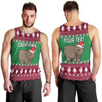Custom California Christmas Men Tank Top Santa Grizzly Bear With Grape - Wonder Print Shop