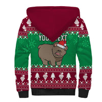 Custom California Christmas Sherpa Hoodie Santa Grizzly Bear With Grape - Wonder Print Shop