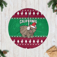 California Christmas Tree Skirt Santa Grizzly Bear With Grape - Wonder Print Shop