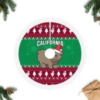California Christmas Tree Skirt Santa Grizzly Bear With Grape - Wonder Print Shop