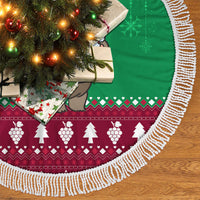 California Christmas Tree Skirt Santa Grizzly Bear With Grape - Wonder Print Shop