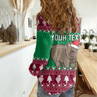 Custom California Christmas Women Casual Shirt Santa Grizzly Bear With Grape - Wonder Print Shop