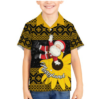 Maryland Christmas Family Matching Mermaid Dress and Hawaiian Shirt Santa Claus With Black Eyed Susan Flower - Wonder Print Shop