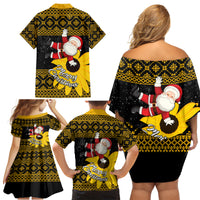 Maryland Christmas Family Matching Off Shoulder Short Dress and Hawaiian Shirt Santa Claus With Black Eyed Susan Flower - Wonder Print Shop