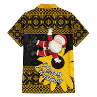 Maryland Christmas Family Matching Puletasi Dress and Hawaiian Shirt Santa Claus With Black Eyed Susan Flower - Wonder Print Shop