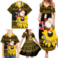 Maryland Christmas Family Matching Summer Maxi Dress and Hawaiian Shirt Santa Claus With Black Eyed Susan Flower - Wonder Print Shop