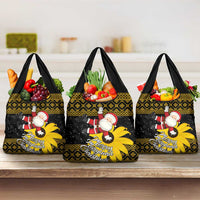Maryland Christmas Grocery Bag Santa Claus With Black Eyed Susan Flower