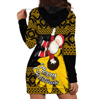 Maryland Christmas Hoodie Dress Santa Claus With Black Eyed Susan Flower - Wonder Print Shop
