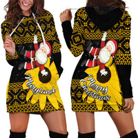 Maryland Christmas Hoodie Dress Santa Claus With Black Eyed Susan Flower - Wonder Print Shop