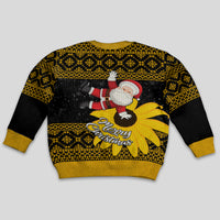 Maryland Christmas Kid Ugly Christmas Sweater Santa Claus With Black Eyed Susan Flower - Wonder Print Shop