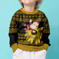 Maryland Christmas Kid Ugly Christmas Sweater Santa Claus With Black Eyed Susan Flower - Wonder Print Shop