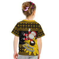 Maryland Christmas Kid T Shirt Santa Claus With Black Eyed Susan Flower - Wonder Print Shop