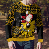 Maryland Christmas Ugly Christmas Sweater Santa Claus With Black Eyed Susan Flower - Wonder Print Shop